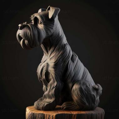 3D model Zwergschnauzer dog (STL)